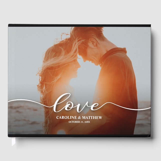 Libro de invitados para Bodas fotográficos moderno (Anverso)