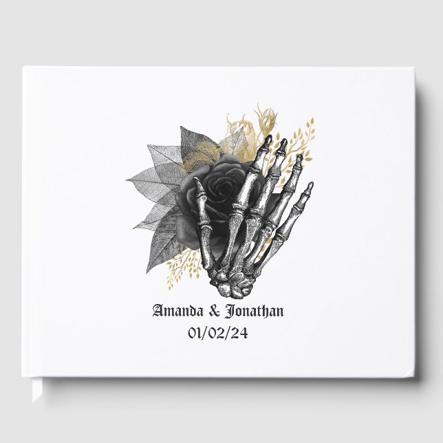 Libro de invitados para Bodas góticos florales de  (Anverso)