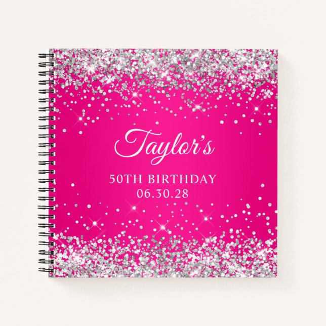 Libro de invitados para cumpleaños 50 de Silver Gl (Anverso)