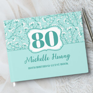 Libro de invitados para cumpleaños número 80 elega