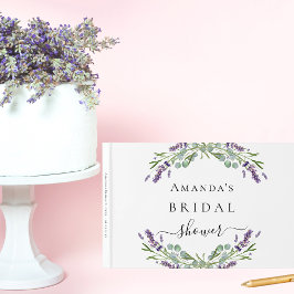Libro de invitados para ducha de novia lavanda euc