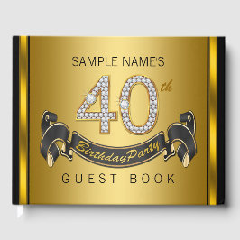Libro de invitados para fiesta de cumpleaños 40 en