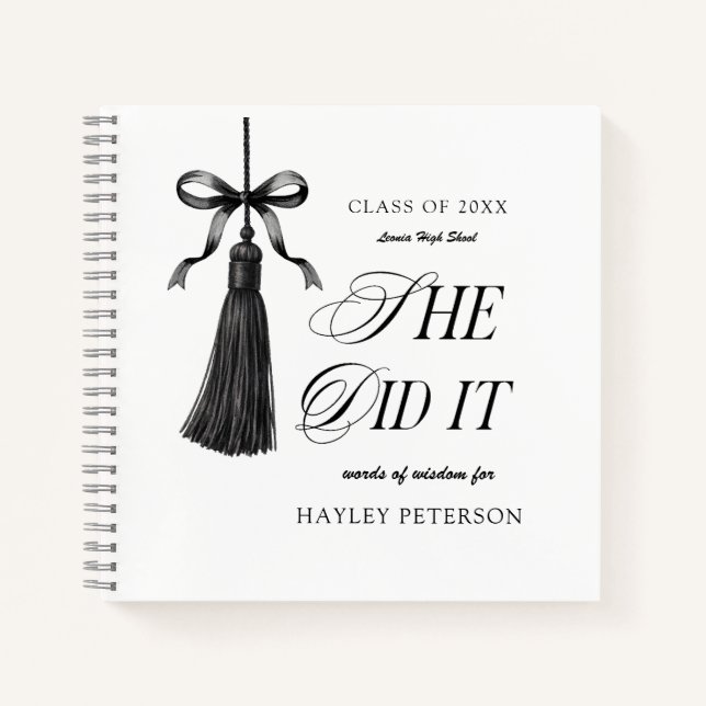 Libro de invitados para fiesta de graduación con l (Anverso)