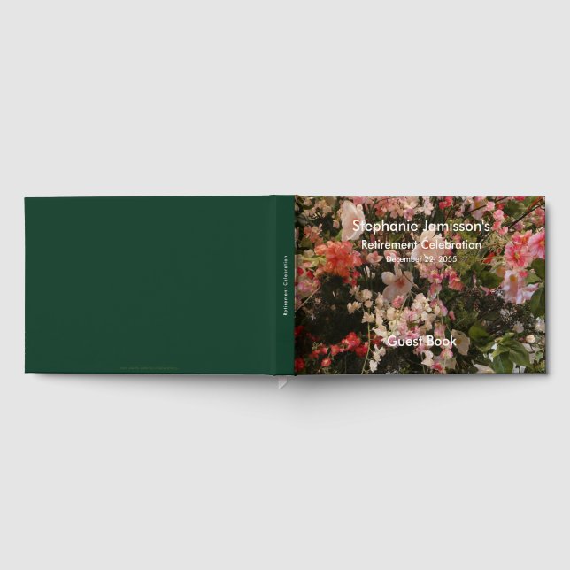 Libro de invitados para fiesta de jubilación, flor (Lleno)