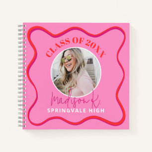 Libro de invitados para Fiesta Grad Colorful Wavy 