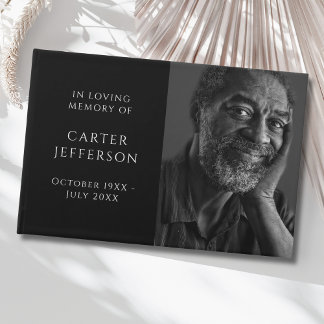 Libro de invitados para fotografías en negro sólid