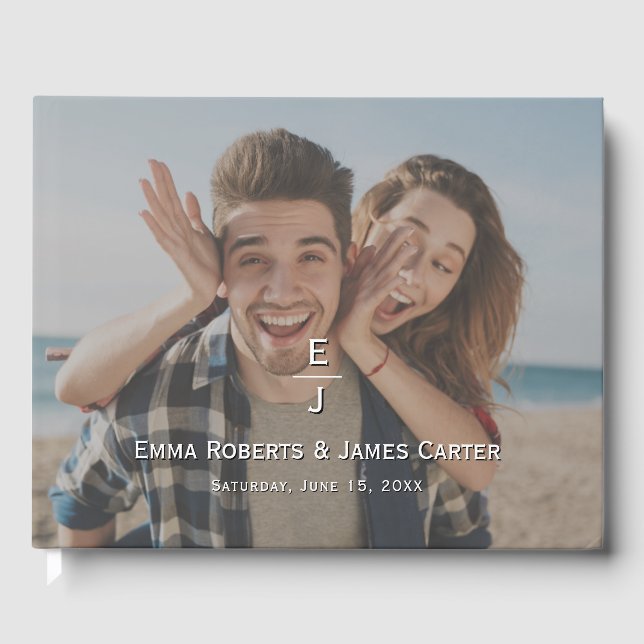 Libro de invitados para fotografías en un monogram (Anverso)