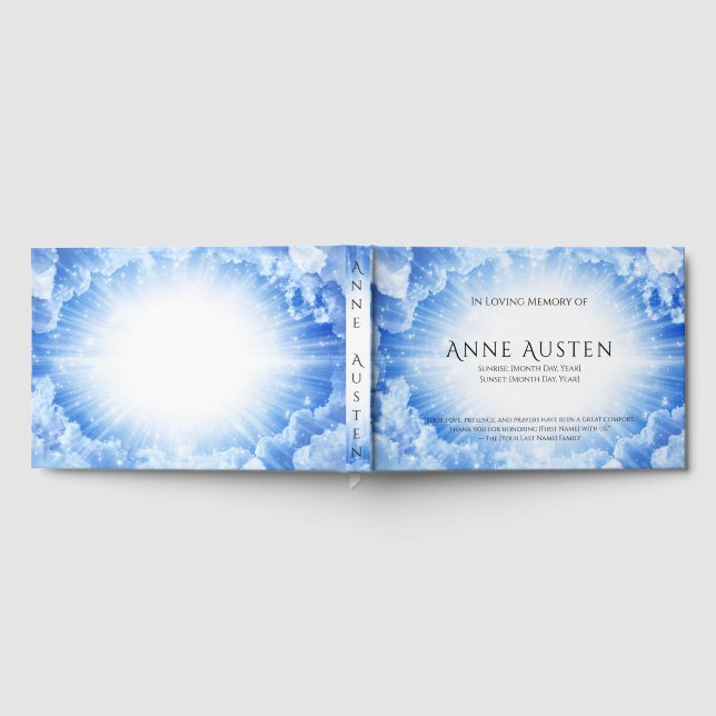 Libro de invitados para funeral de amanecer y atar (Lleno)