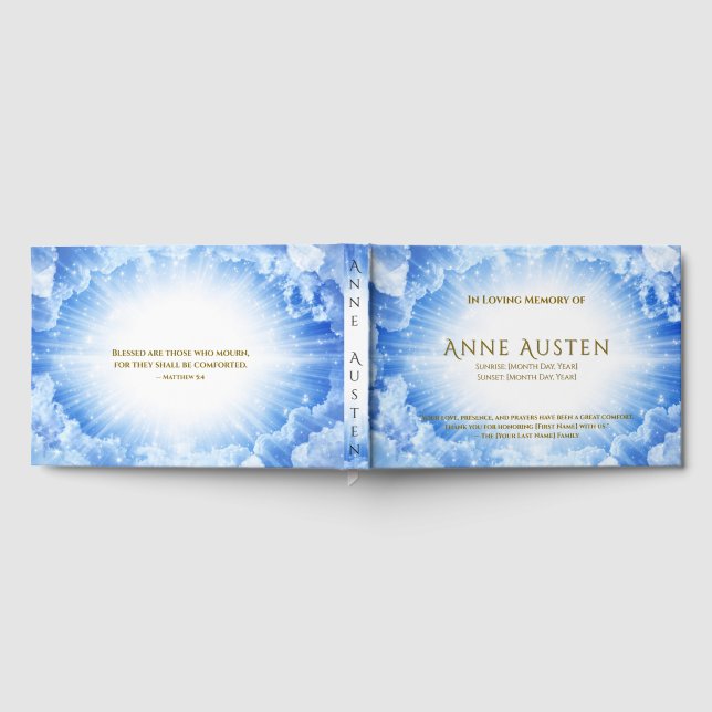 Libro de invitados para funeral de amanecer y atar (Lleno)