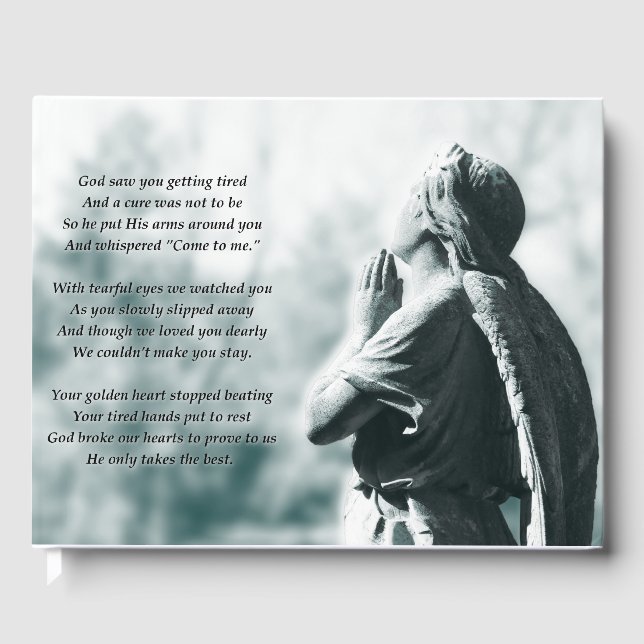 libro de invitados para funeral de angel (Anverso)