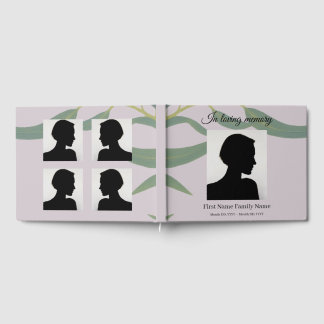 Libro de invitados para funeral de eucalipto