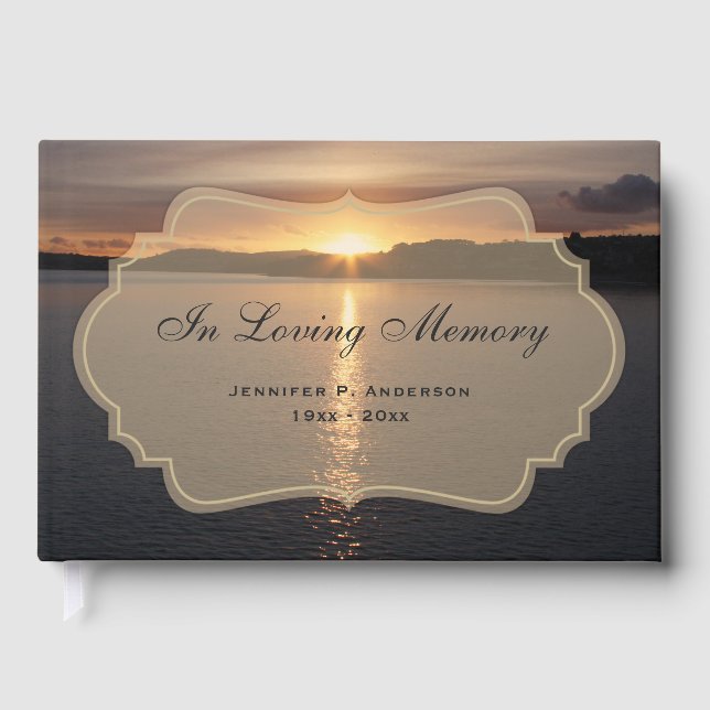Libro de invitados para funeral de puesta de sol e (Anverso)