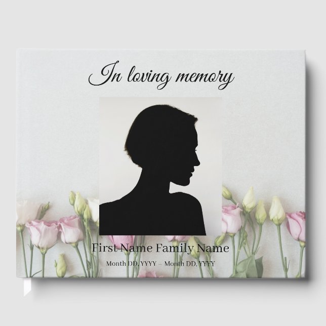 Libro de invitados para funeral de rosas (Anverso)