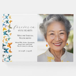 Libro de invitados para funerales de mariposa de 2