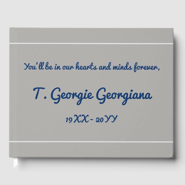 Libro de invitados para funerales/monumentos lúgub (Anverso)