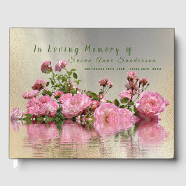 Libro de invitados para funerales Pink Roses