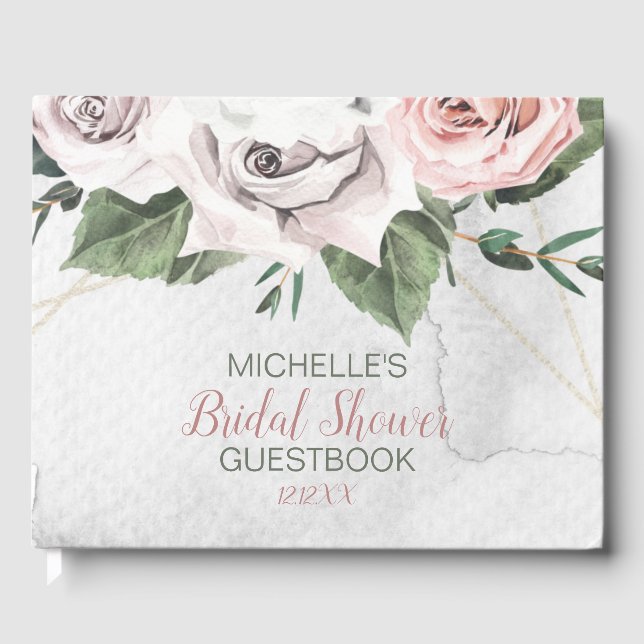 Libro de invitados para la ducha de novia de Rosa  (Anverso)