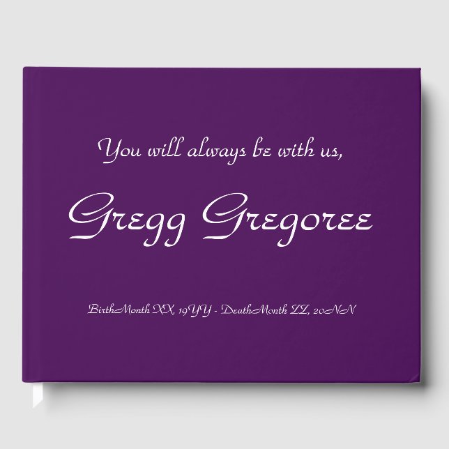 Libro de invitados para memorias lúgubres y elegan (Anverso)