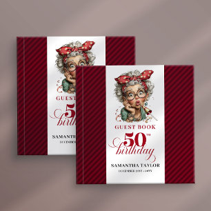 Libro de invitados para mujer en cumpleaños número