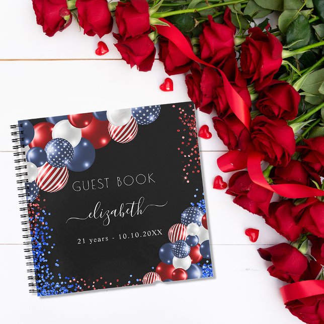 Libro de invitados patriótico azul rojo (Subido por el creador)