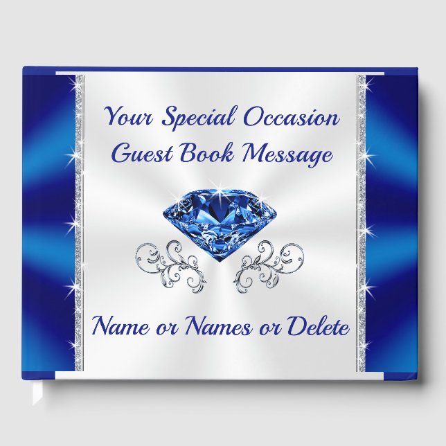Libro de Invitados Personalizable para Cualquier O (Anverso)