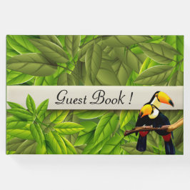 Libro de invitados personalizado de aves exóticas