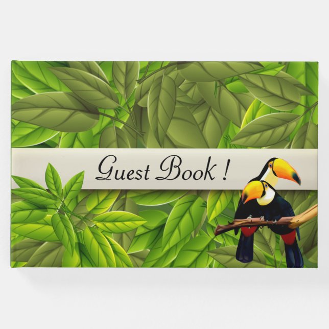 Libro de invitados personalizado de aves exóticas (Anverso)