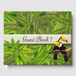 Libro de invitados personalizado de aves exóticas