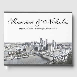 Libro de invitados personalizado de Pittsburgh Sky