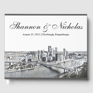 Libro de invitados personalizado de Pittsburgh Sky