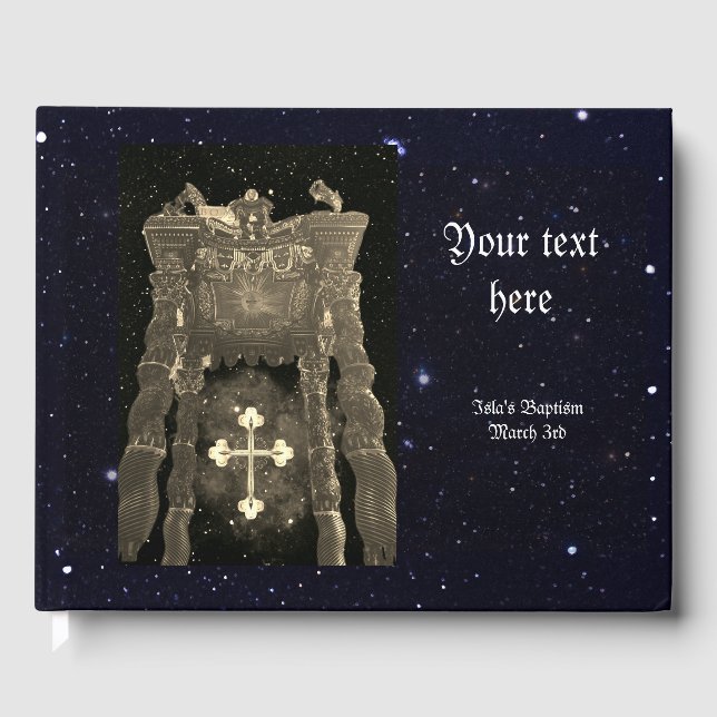Libro de invitados personalizado del bautismo (Anverso)