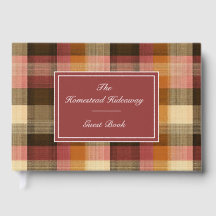 Libro de Invitados Personalizado Estilo Gingham pa