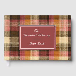 Libro de Invitados Personalizado Estilo Gingham pa