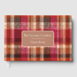 Libro de Invitados Personalizado Estilo Gingham pa