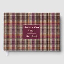 Libro de Invitados Personalizado Estilo Gingham pa