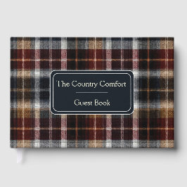 Libro de Invitados Personalizado Estilo Gingham pa