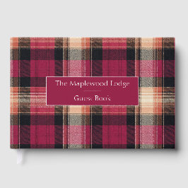 Libro de Invitados Personalizado Estilo Gingham pa