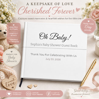 Libro de invitados personalizado para baby shower