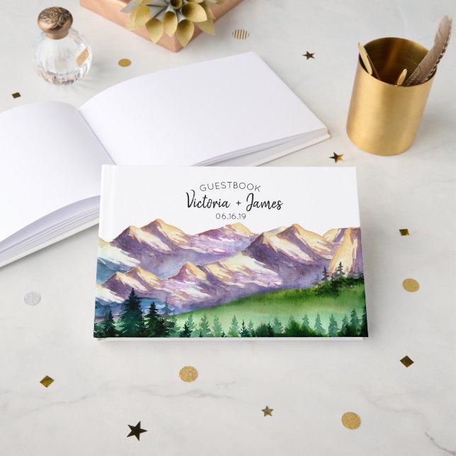 Libro de Invitados Personalizado para Boda de Mont (Anverso Abierto)