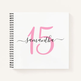 Libro de invitados personalizado rosa para 15 cump