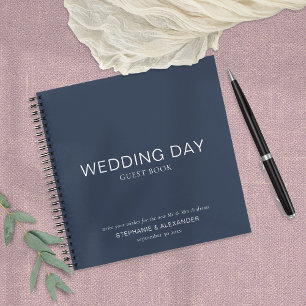Libro de invitados Personalizado simple de Boda az