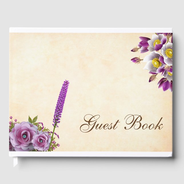 Libro de invitados Premium Spring Flowers (Anverso)