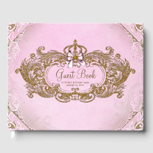 Libro de Invitados Princesa de Oro Rosa