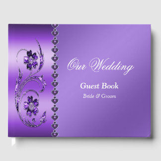 Libro de invitados Purple Floral