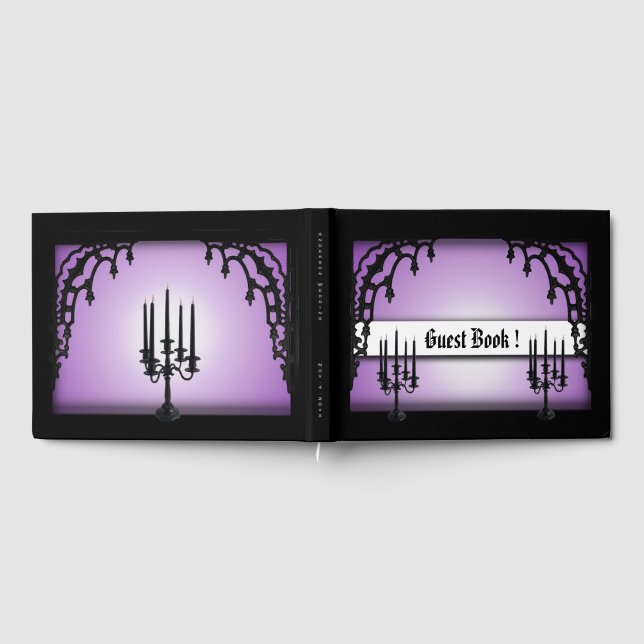 Libro de invitados púrpura gótico de Puertas de Hi (Lleno)