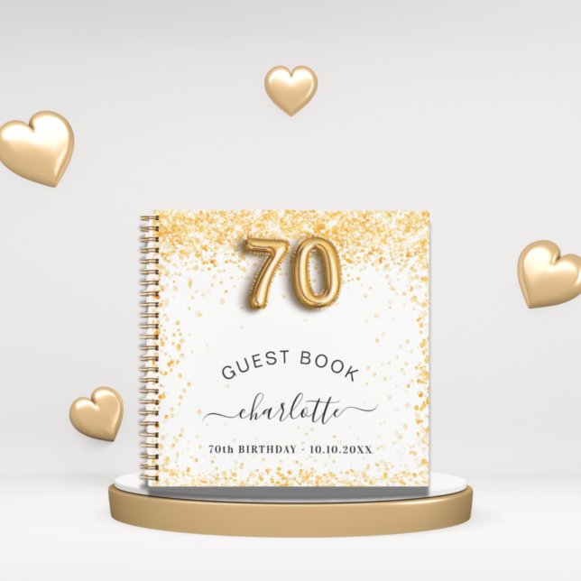 Libro de invitados purpurina de oro blanco de 70 a (Subido por el creador)
