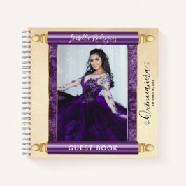 Libro de invitados Quinceañera de Purple Scroll Ph