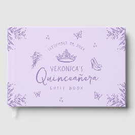 Libro de invitados Quinceanera personalizado con f