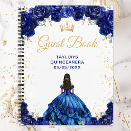 Libro de invitados Quinceañera Princess Blue Dark