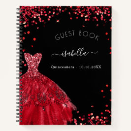 Libro de invitados Quinceanera purpurina de vestim